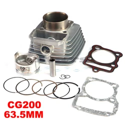 Motorcycle Cylinder Piston Ring Gasket Kit 63.5mm Bore 196cm3 For Zongshen CG200 CG 200 Air-cooled Engine Spare Parts