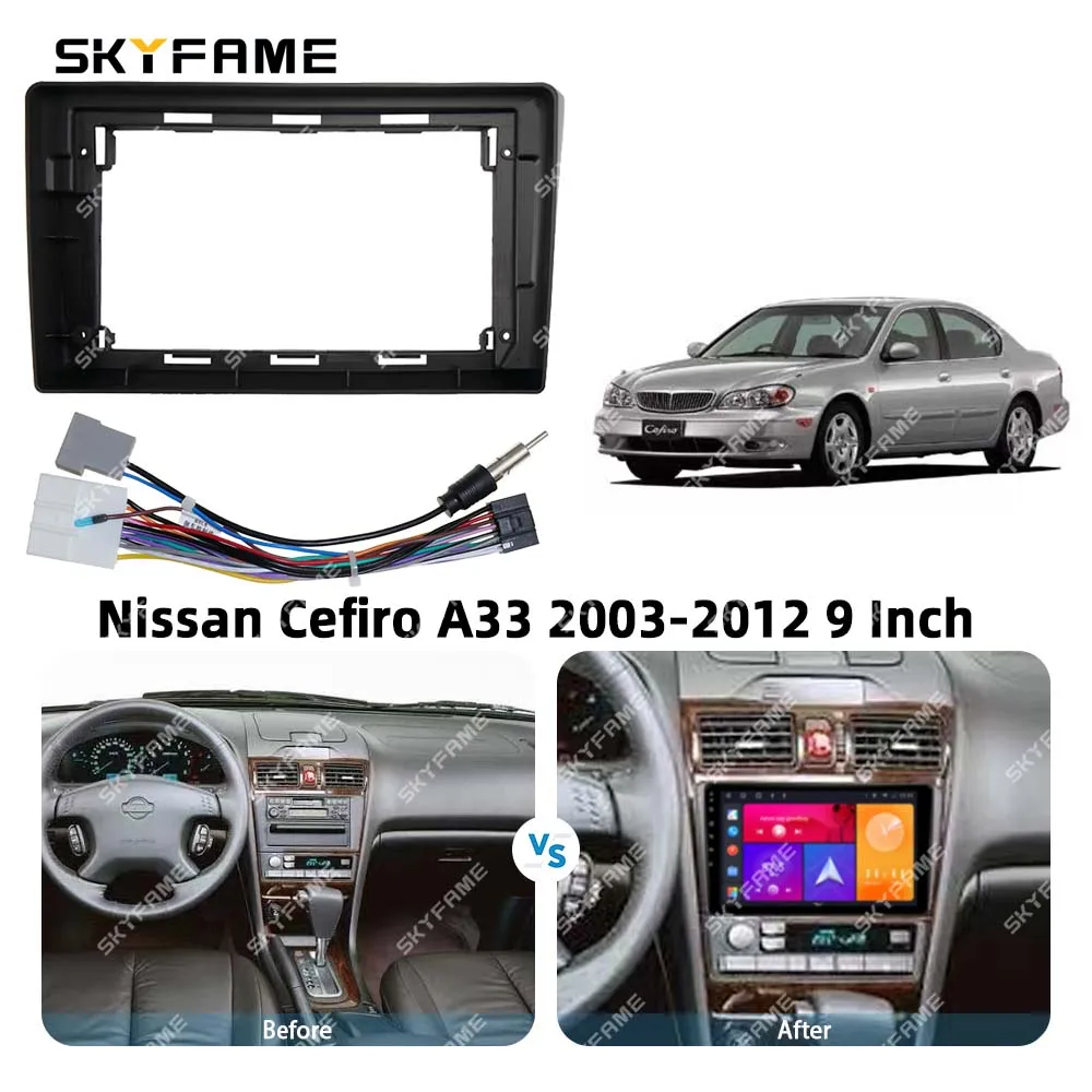 SKYFAME Car Frame Fascia Adapter Decoder Android Radio Dash Fitting Panel Kit For Nissan Cefiro A33 A31