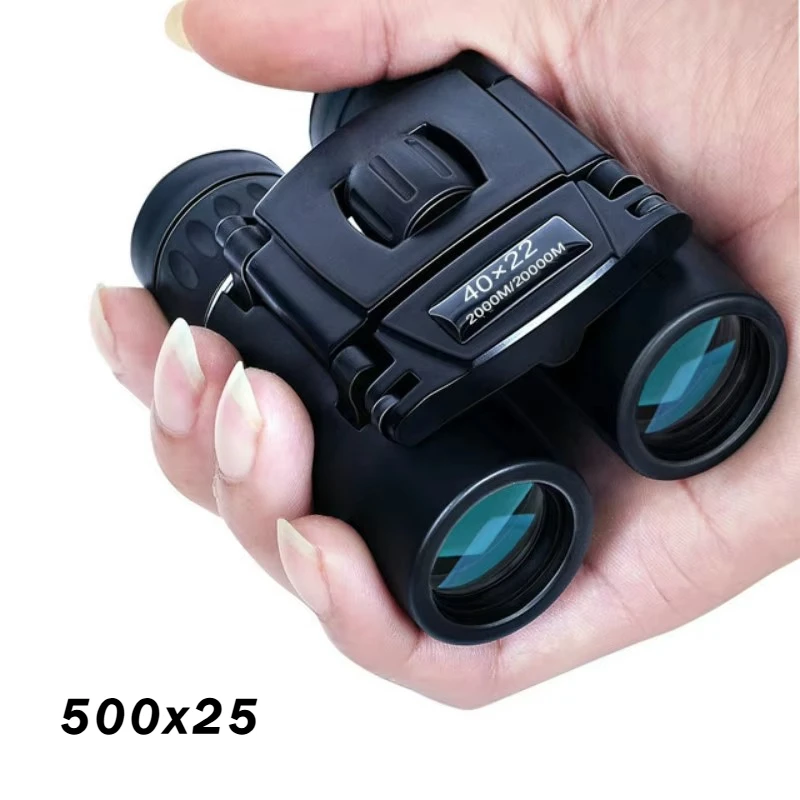 Binoculares potentes HD de 500x25, Mini telescopio plegable de largo alcance de 2000M, óptica BAK4 FMC para Deportes de caza, viajes de acampada al aire libre