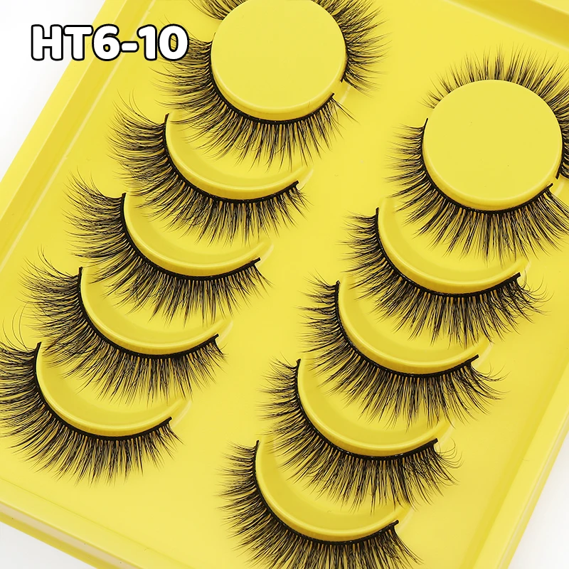 DINGSEN 6 Paar 3D 5D natürliche Wimpern farbige braune Wimpern Volumenwimpern Frau Make-up falsche Wimpernverlängerung – Detail 13