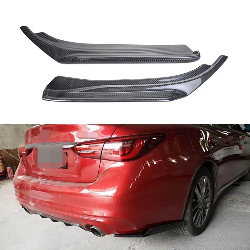 

For Infiniti Q50 2014-2017 Carbon Fiber Rear Bumper Lip Diffuser Splitters