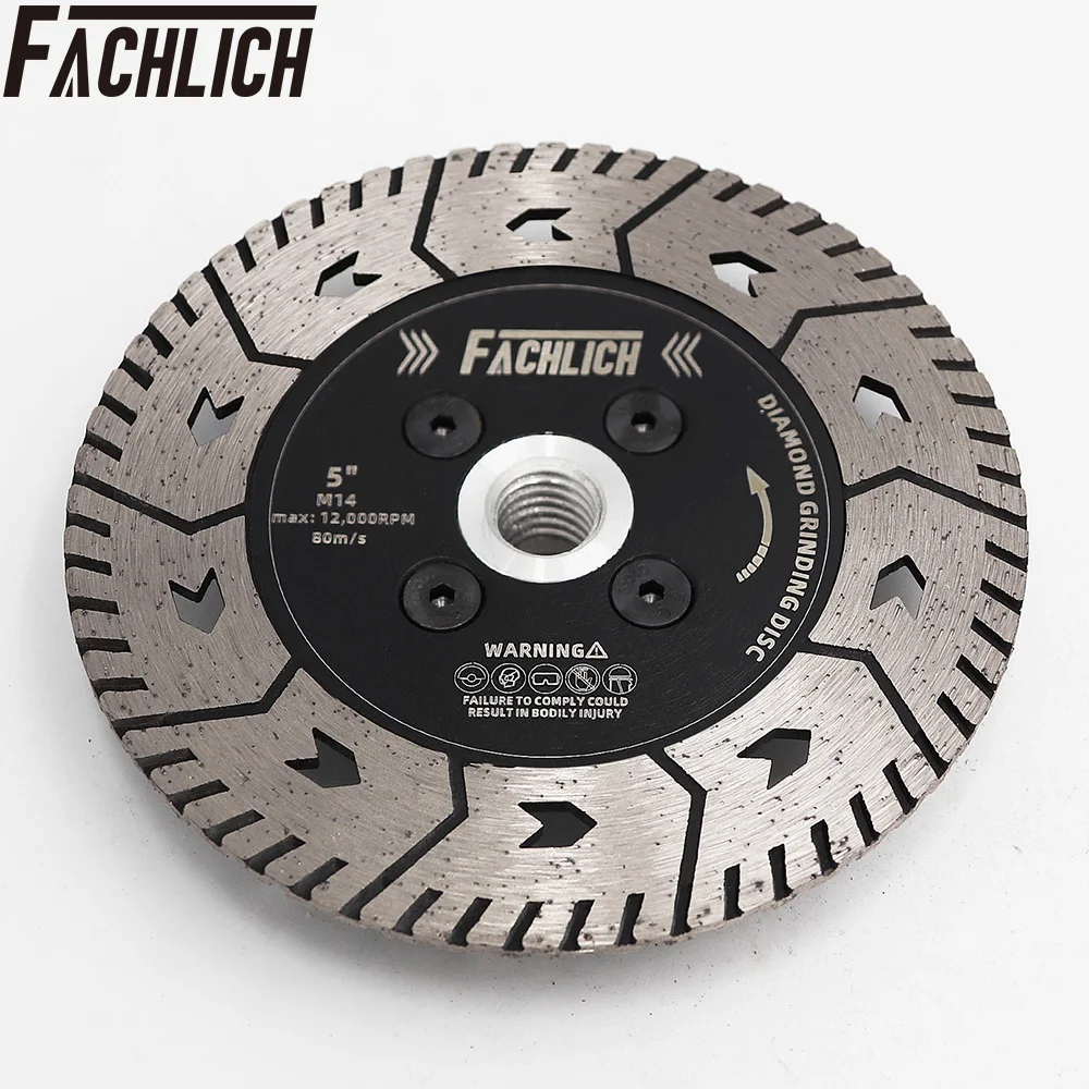 Fachlich 1pc dia75/115/125mm diamante dupla lâmina de serra disco m14 ou 5/8-11 roda de corte afiar granito mármore concreto