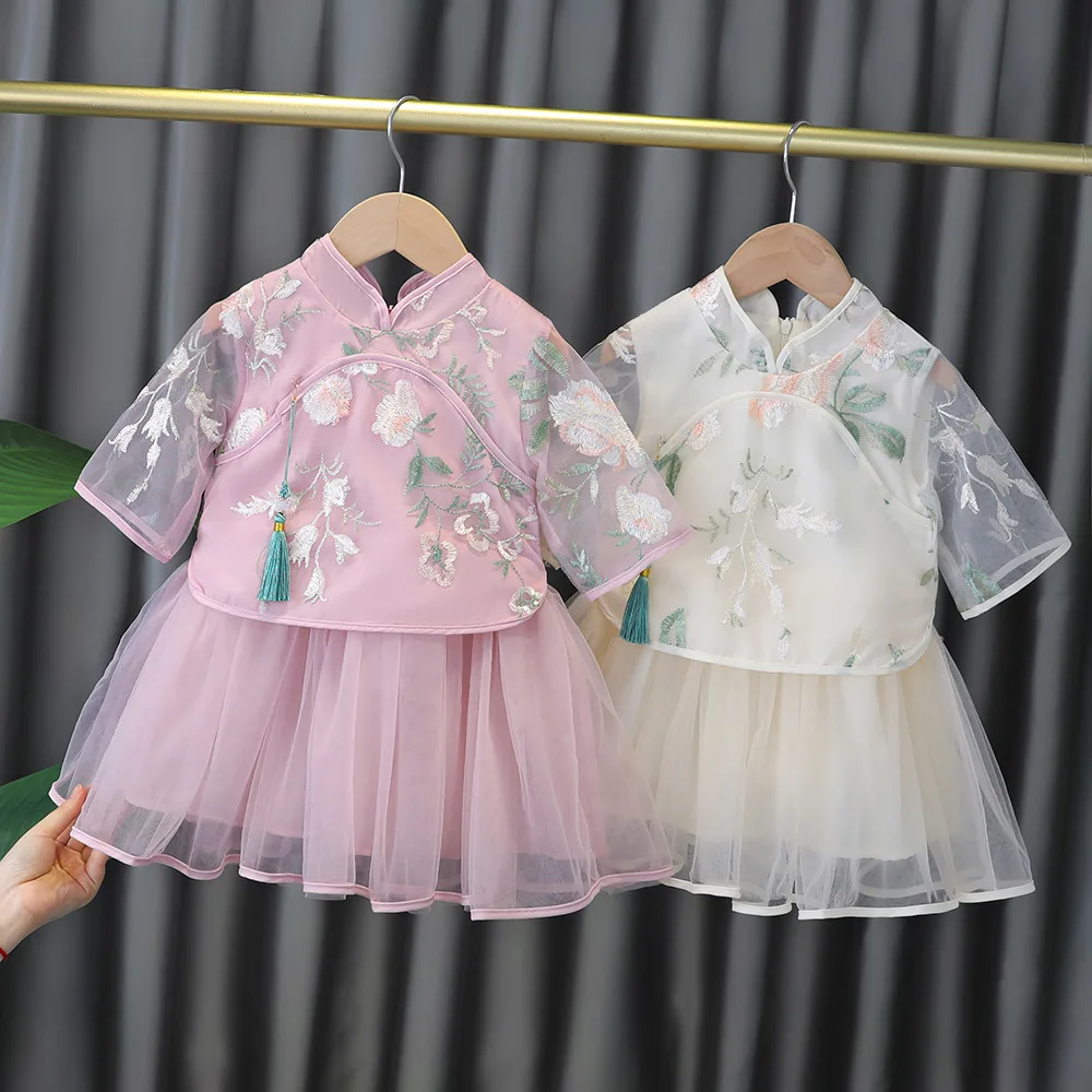 

2023 Baby Girls' Fashionable and Fashionable Children's Skirt Mesh Princess Skirt Photography Clothing