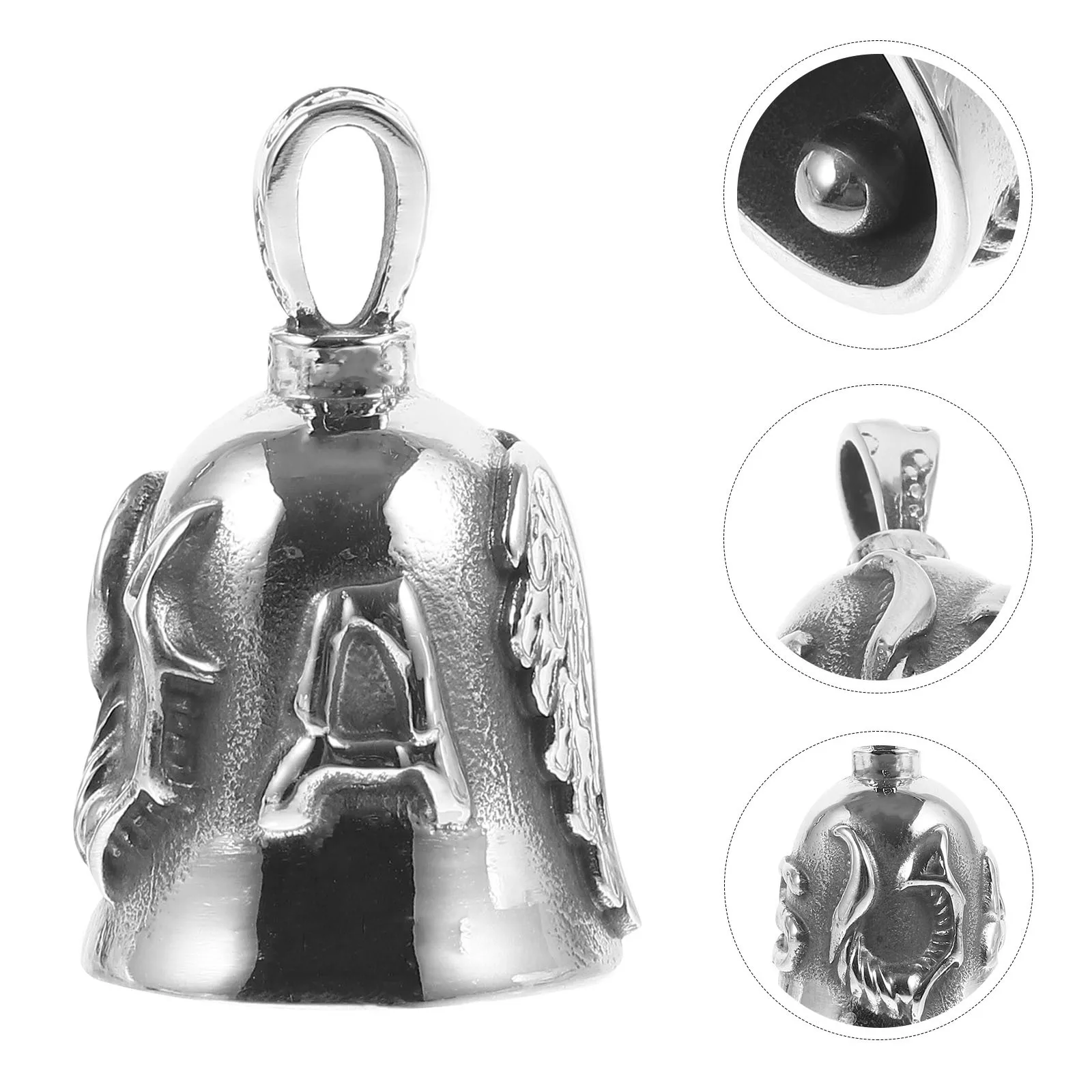 

Motorcycle Key Chain Decorative Bell Pendant Keyring Metal Vintage Wing Keychain Accessories Charm Decoration Stainless Steel