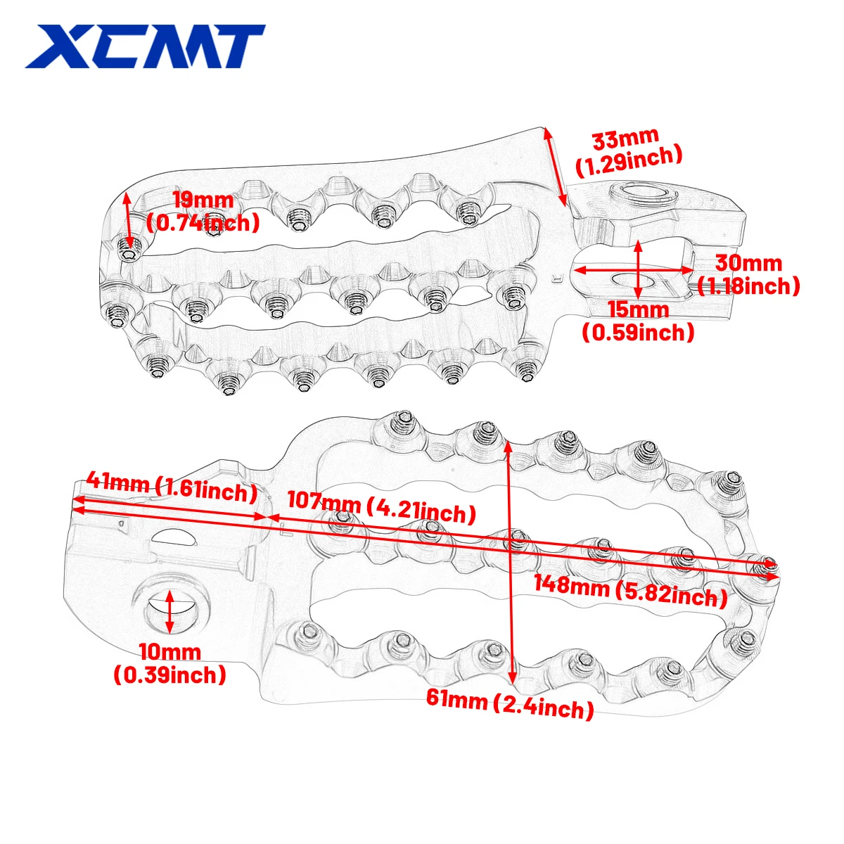 Motorcycle CNC 107mm Lengthen Footrest Footpegs Foot Pegs Pedal For KTM 125-500cc EXC EXCF SX SXF XC XCF For Husqvarna Gas Gas