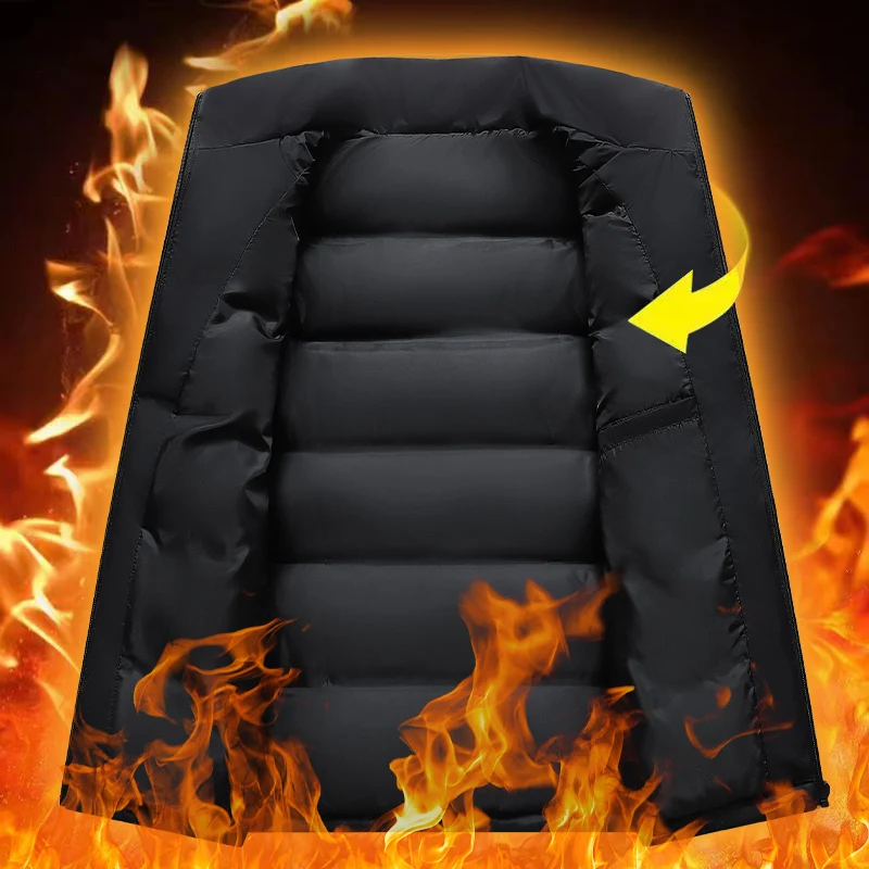 

New Men'S Winter Stand Up Collar Thickened Warm Vest Korean Fashionable Loose Casual Outdoor Sports Lightweight Waistcoat Coat
