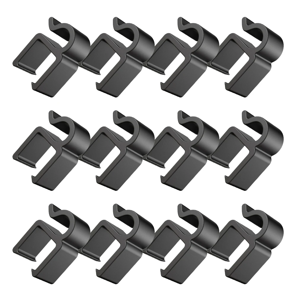 

20 Pcs Phone Holder Adhesive Hooks Heavy Duty Black Plastic Car Seat Back Storage Baby Universal Clamps Tablet Microphone