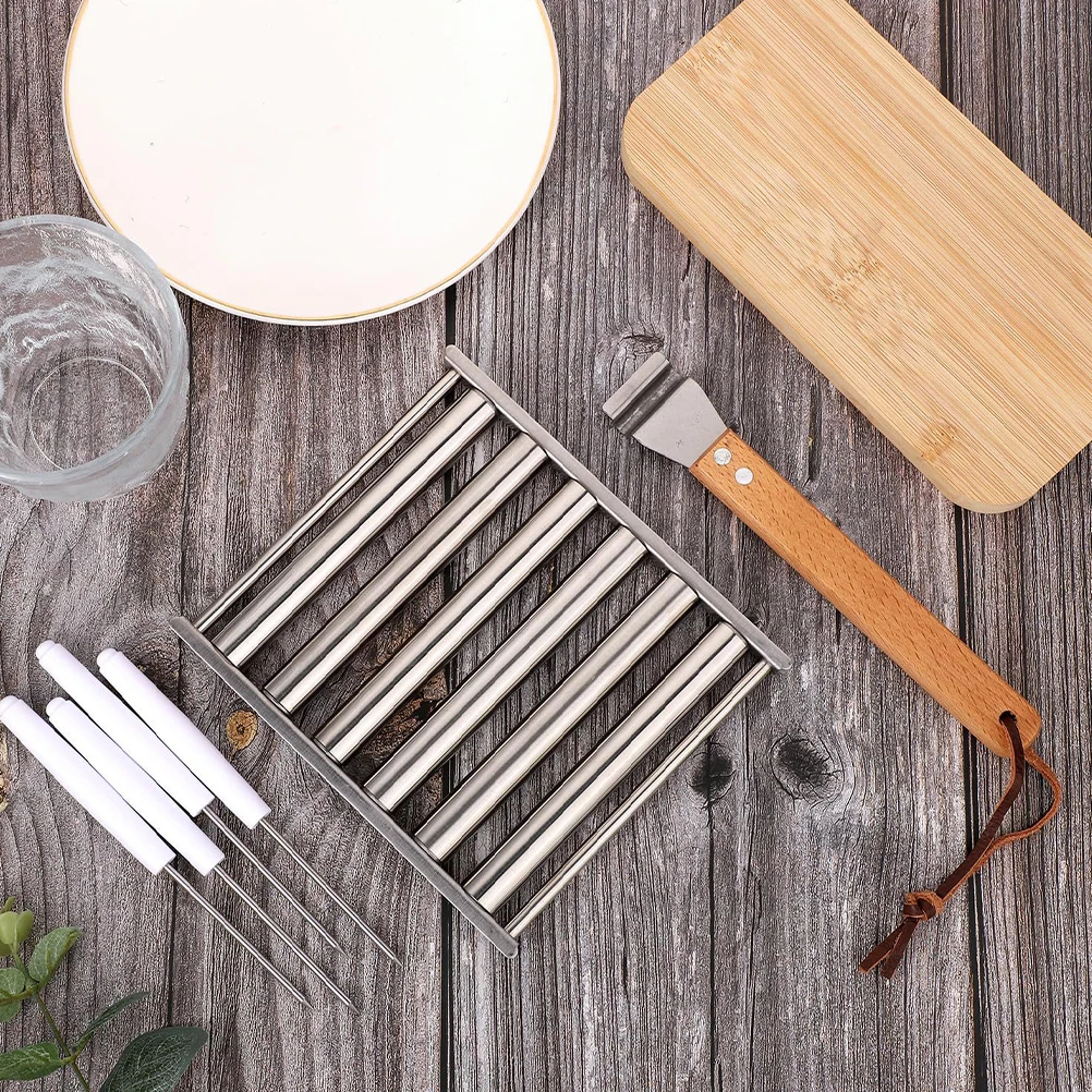 

1Set Stainless Steel Hot Dog Roller Bbq Grill Rack with Skewers Detachable Outdoor Barbecue Stand Hot Dog Roller