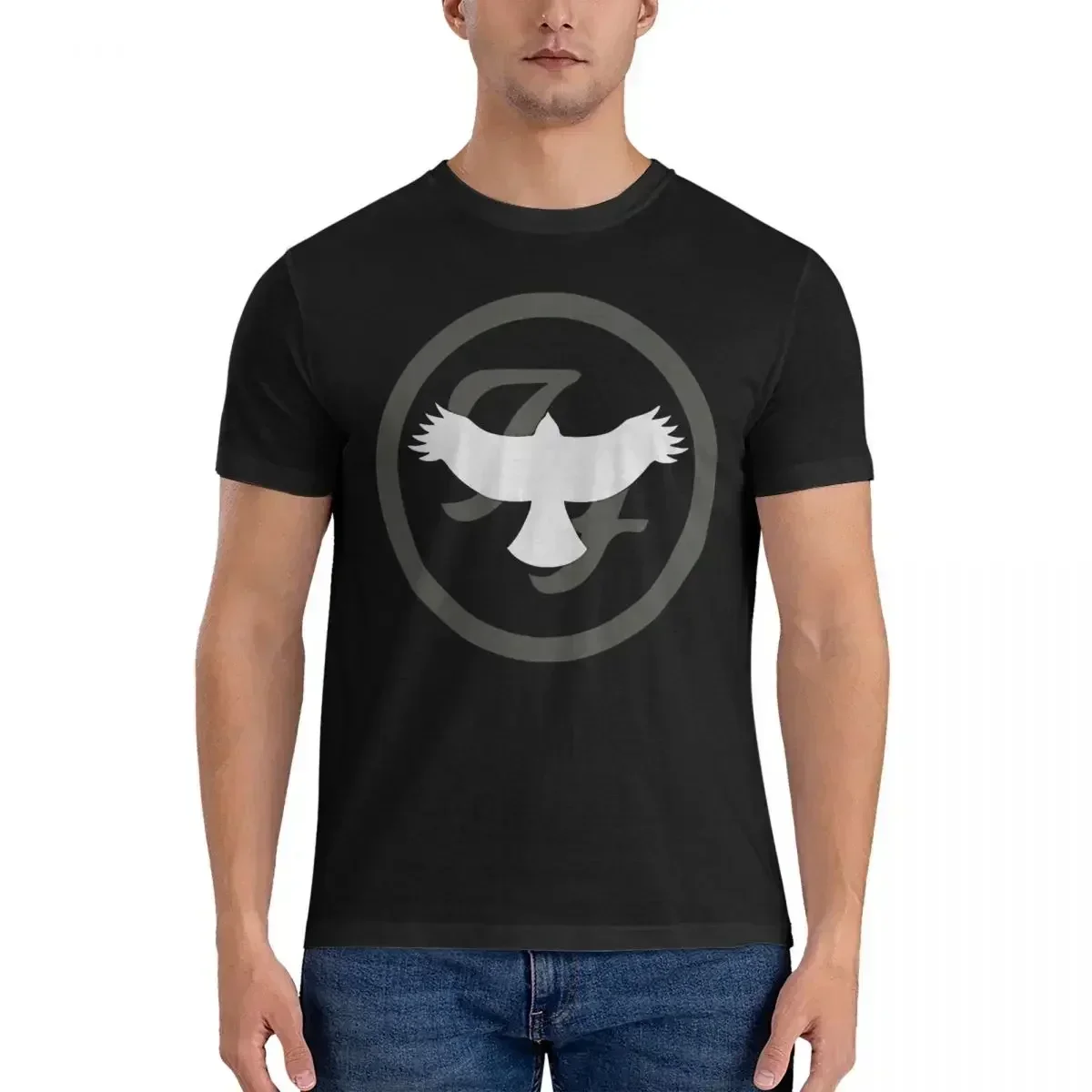 

2025 new Hawk Fly T Shirts Men's Pure Cotton Funny T-Shirts Crew Neck Foo Band Fighters Tees Short Sleeve Clothes Party