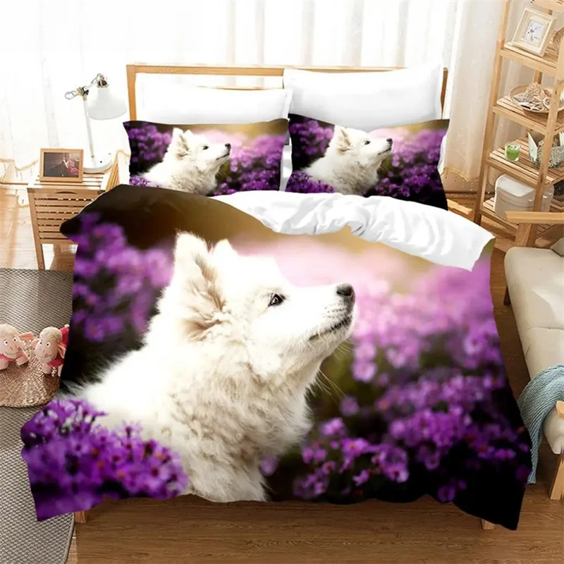 

3pcs Bedding Set Lovely Dog Photography Print Cozy Duvet Cover King Queen Twin Single Size Birthday Gift Bedroom Decor