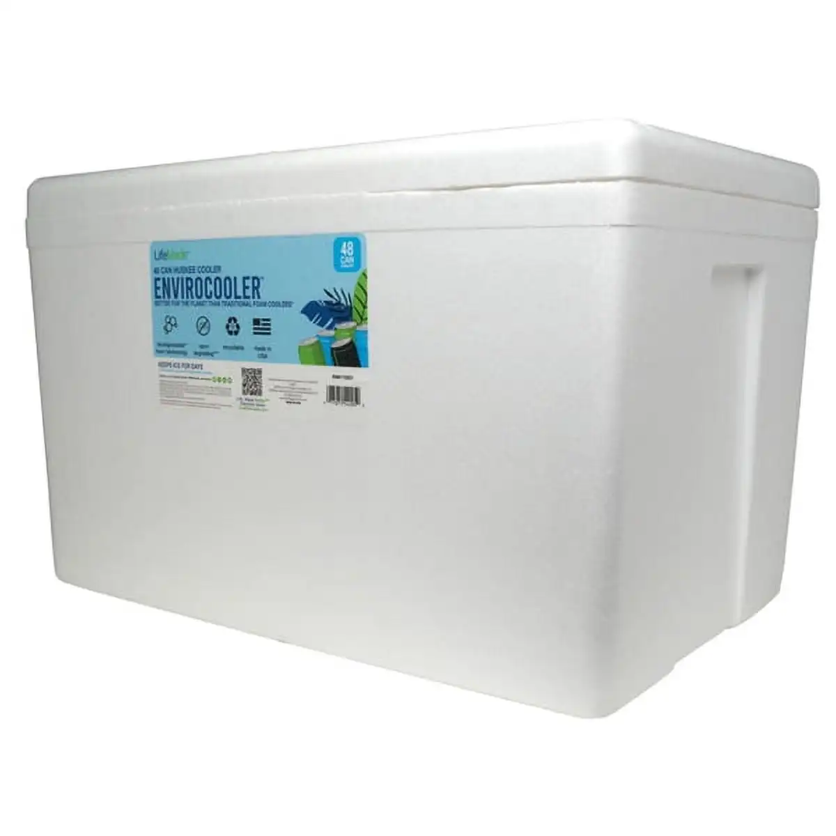 Large Styrofoam Cooler, 45 Quart Foam Cooler, 48 Can Capacity, White， cooler box