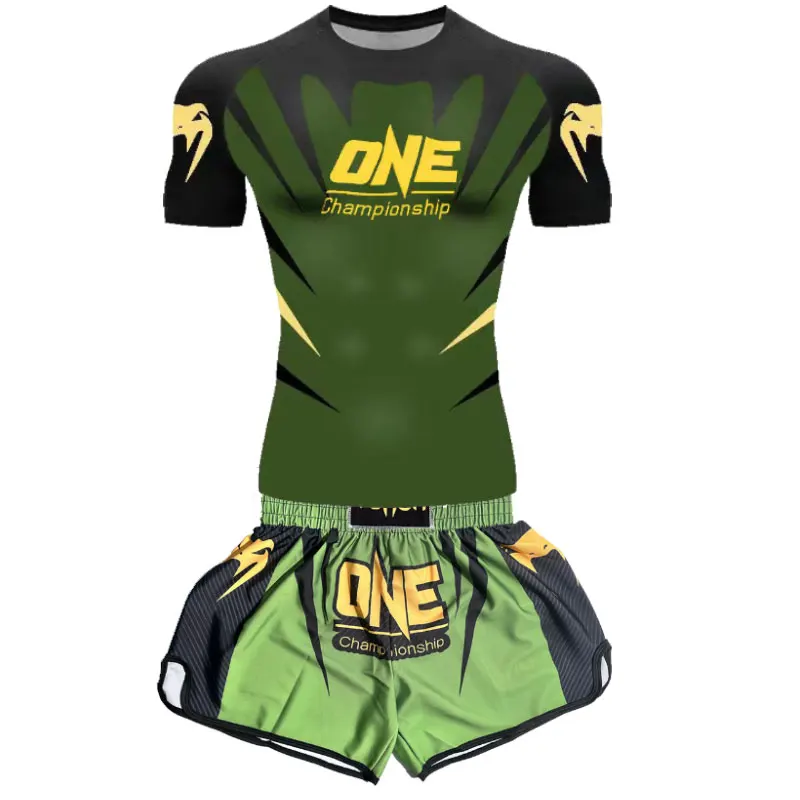 MMA Sports Suit Fitness Running Boxing Shorts Training Boxing Sports T-shirt Quick Drying Clothes Fighting Exercise Sets