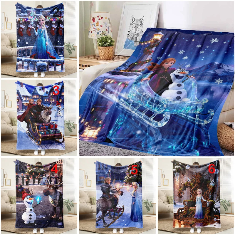 

Disney Frozen Anna & Olaf Blanket Soft Flannel Throw Winter Christmas Lighthouse Pattern Warm Cover for Kids Adults Holiday Gift