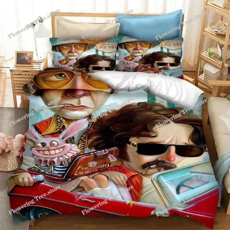 

3D Printed Fear and Loathing in Las Vegas Bedding Set Boys Girls Twin Queen Size Duvet Cover Pillowcase Bed Boys Adult