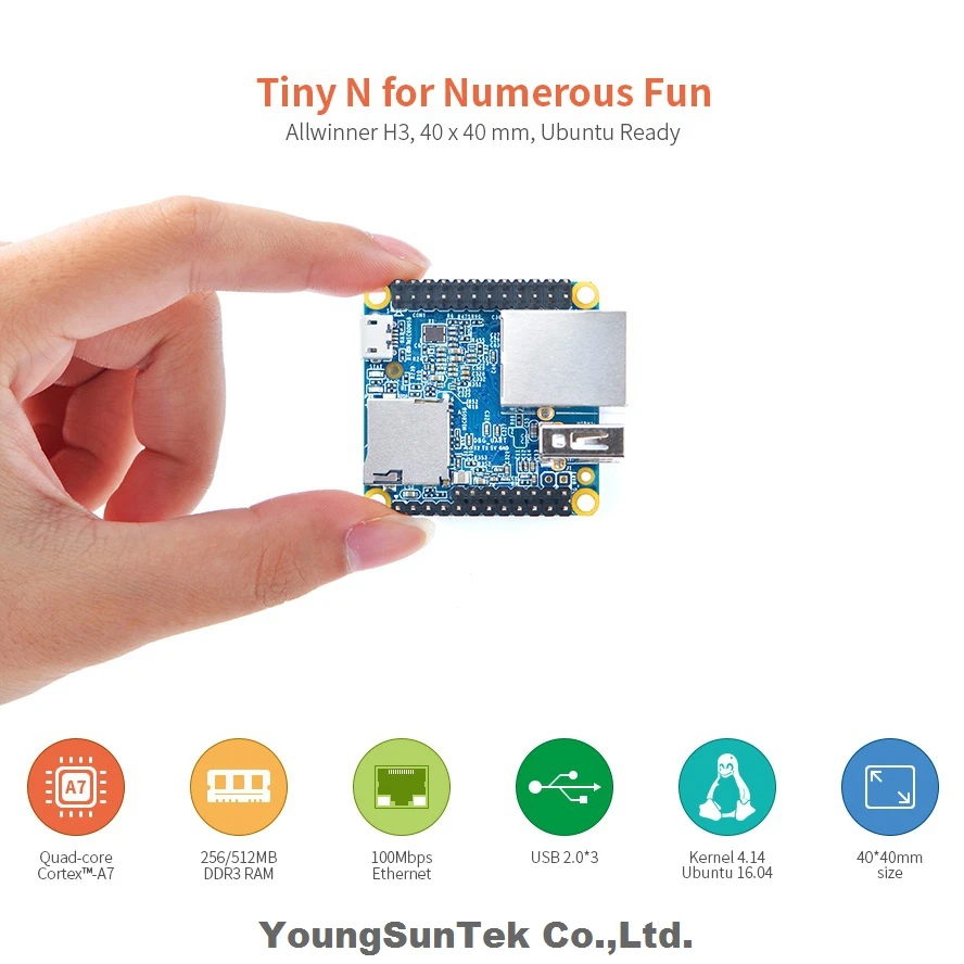 Imagem -02 - Nanopi Neo Lts e Dissipador de Calor 512m Ram Young Suntek Allwinner h3 Quad Cortex-a71.2ghzopenwrtubuntu Linux Armbian Kali