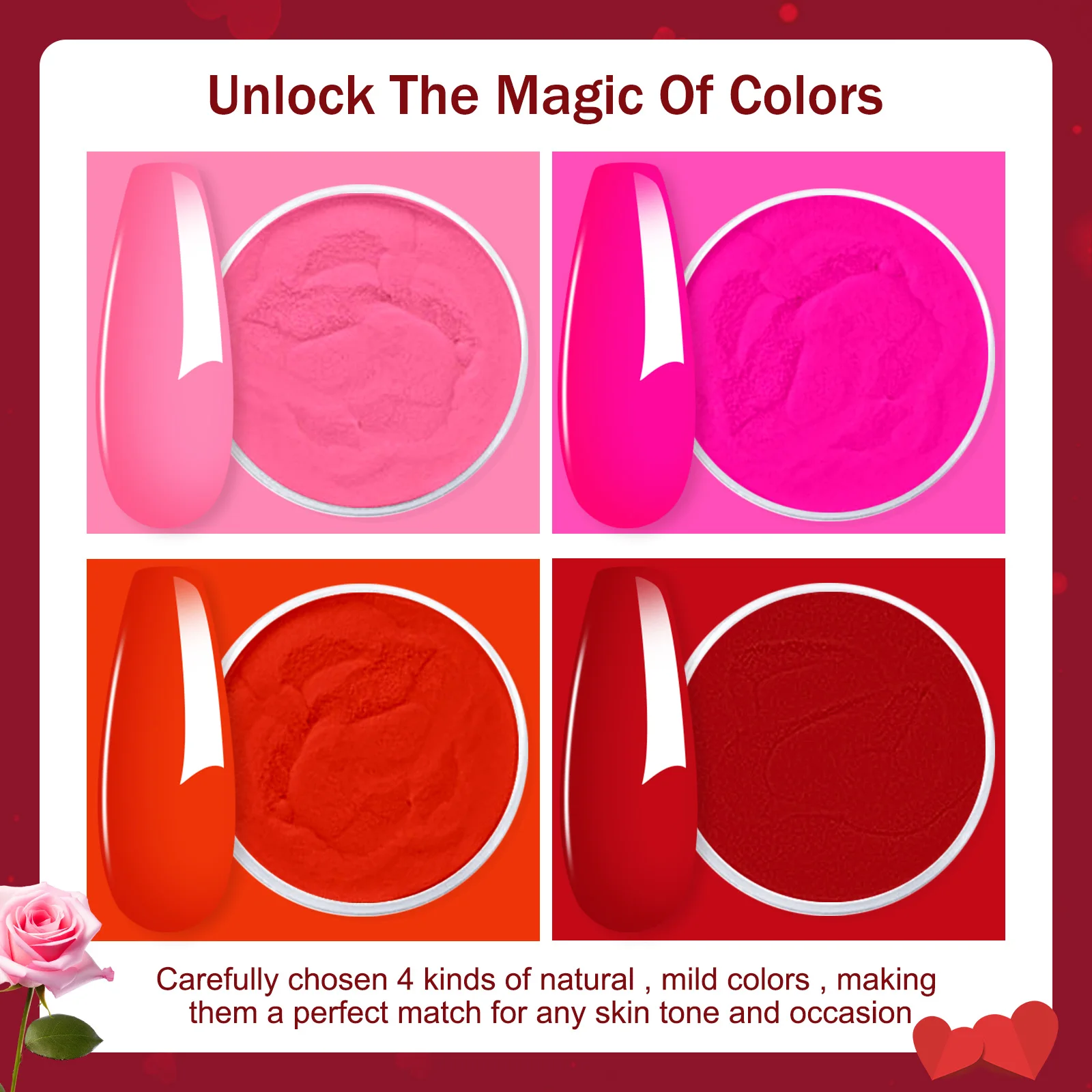 Dip Nails Powder Kit Acrylic Dipping Powder Set with Base Top Coat Activator for French Nail Art Manicure Salon DIY Gift No UV - Image 2