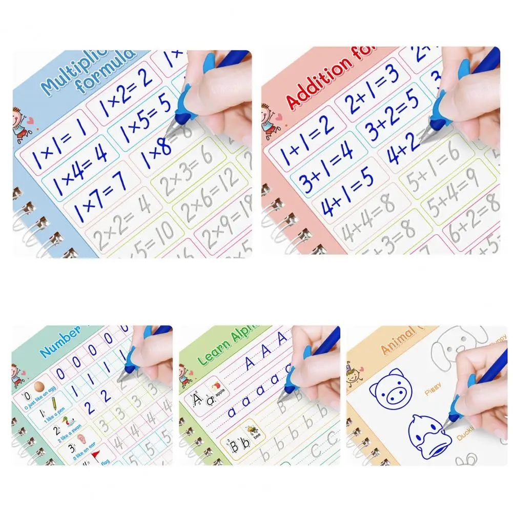 Calligraphy Copybook Practice Workbooks Enhance Children's Handwriting Skills with Reusable Grooved Copybook Set for School