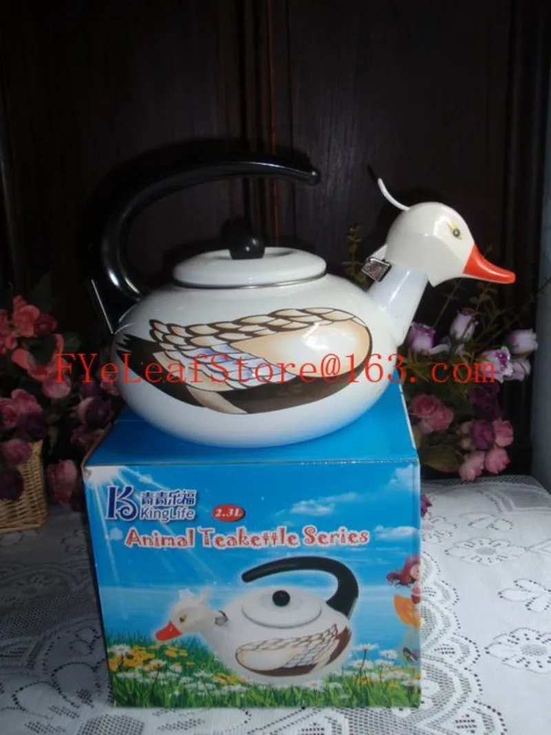 New enamel color chirping enamel non ceramic cute animal boiling kettle for women\'s ducks