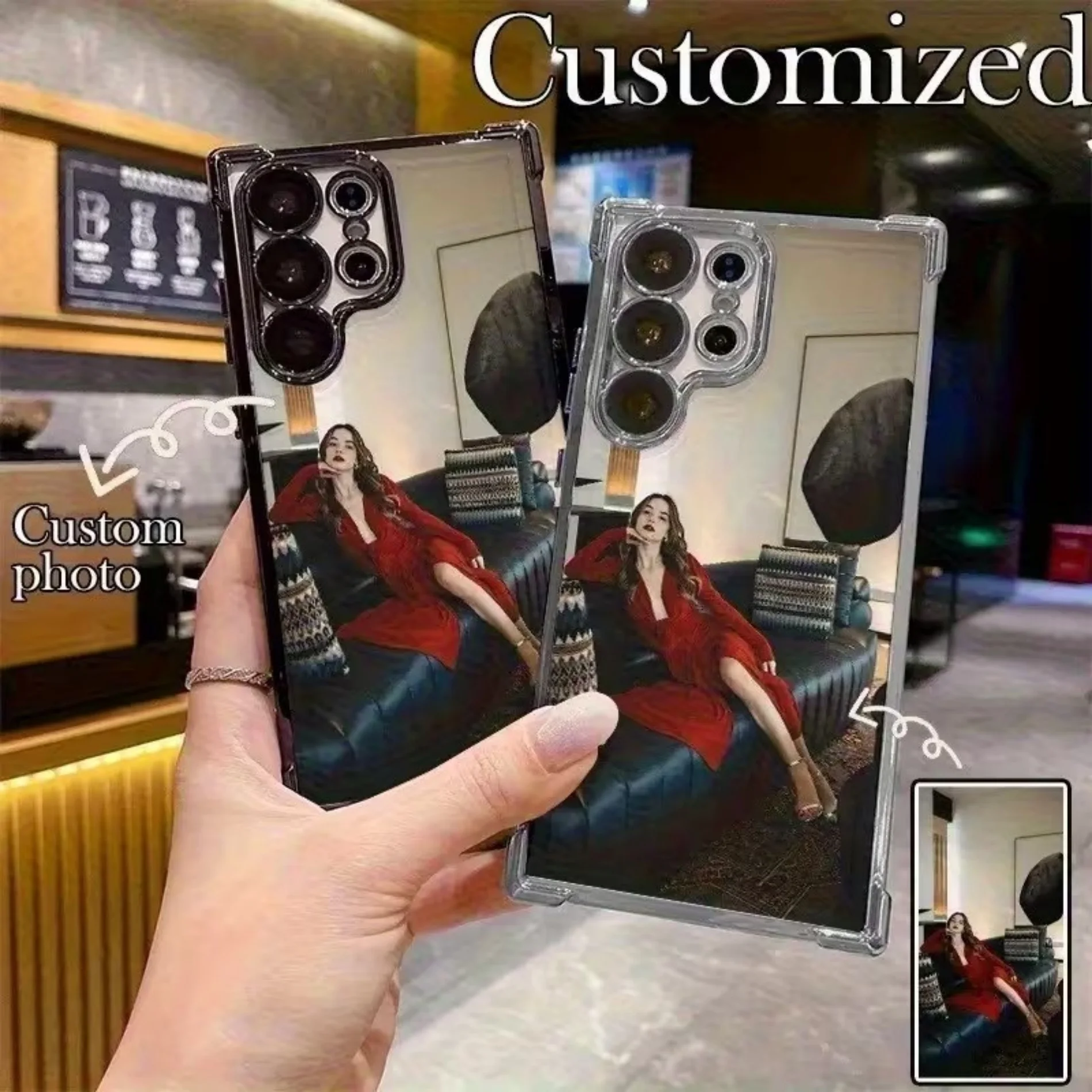 Electroplated Shockproof Case For Samsung Galaxy S26 S25 S24 S23 S22 S21 Ultra Plus FE DIY Customized Stylish Selfie Photo Cover