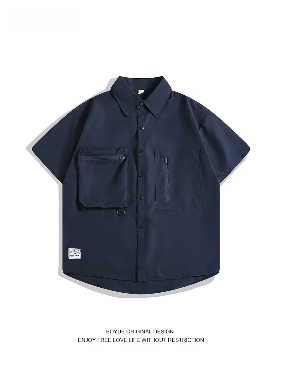 Boyue Outdoor Casual ort Sve irt Thin Qui Dry Summer Leisure Men's irt Workwear Functional Wind irt for Youth