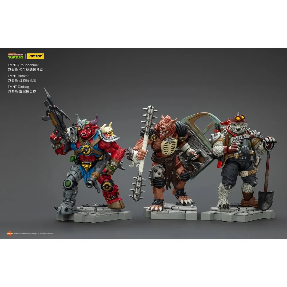 

JOYTOY 1/18 Action Figure TMNT Ninja Turtles Rahzar Groundchuck Dirtbag Mutant Anime Model Toys Collection Gifts for Boys