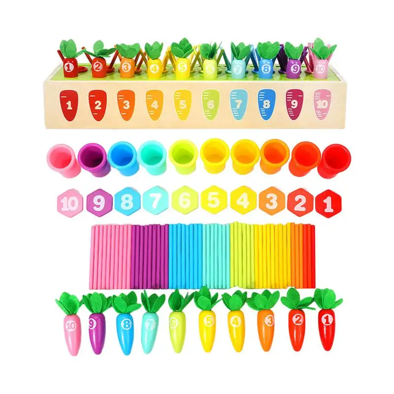 

Montessori Carrot Toy Counting Sticks STEM Fine Motor Skills Toys Montessori Preschool Math Learning Toys Gift For Kids