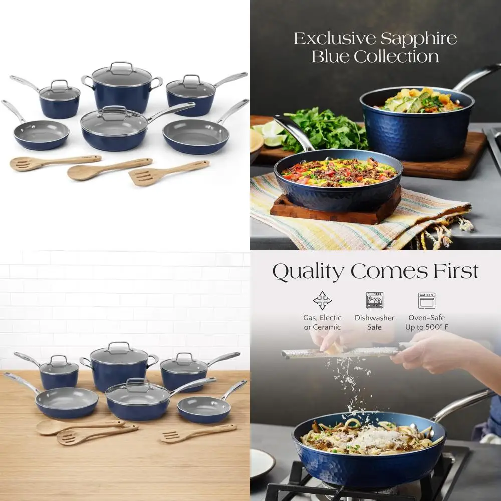 

Cuisinart GreenChef Ceramica XT Набор посуды с антипригарным покрытием, 13 предметов, синий