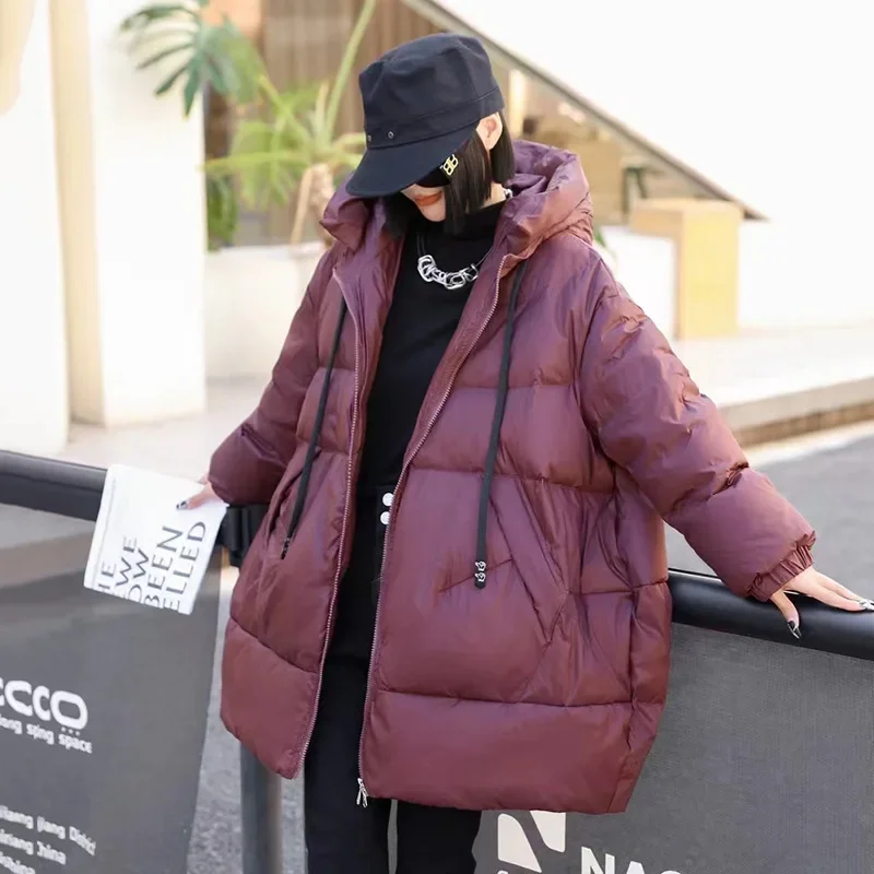 

Winter Women's Down Jacket Commuting Warm Hooded Oversized Down Jacket
