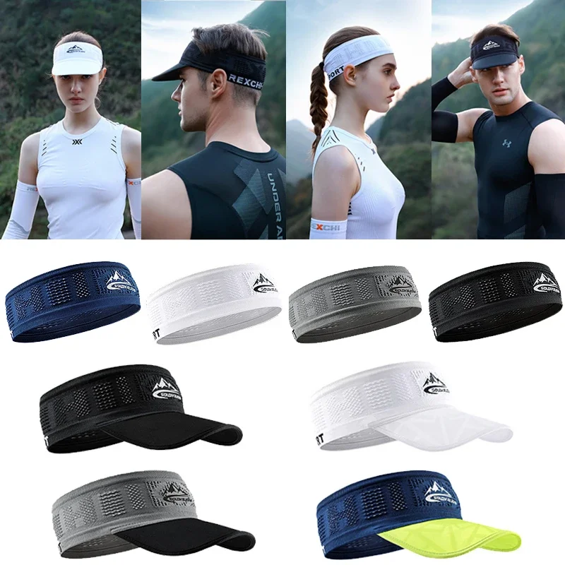 Cool Elastic Sports Visor Elastic Non-slip Headband Outdoor Running Fitness Sweat-absorbent and Breathable Anti-perspirant Belt