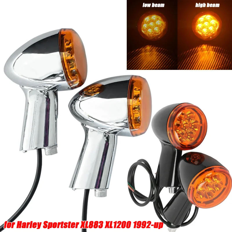 

Motorcycle LED Turn Signals Yellow LED Turn Signal Lights Mini Blinker Turn Light Lamp for Harley Sportster XL883 XL1200 1992-up