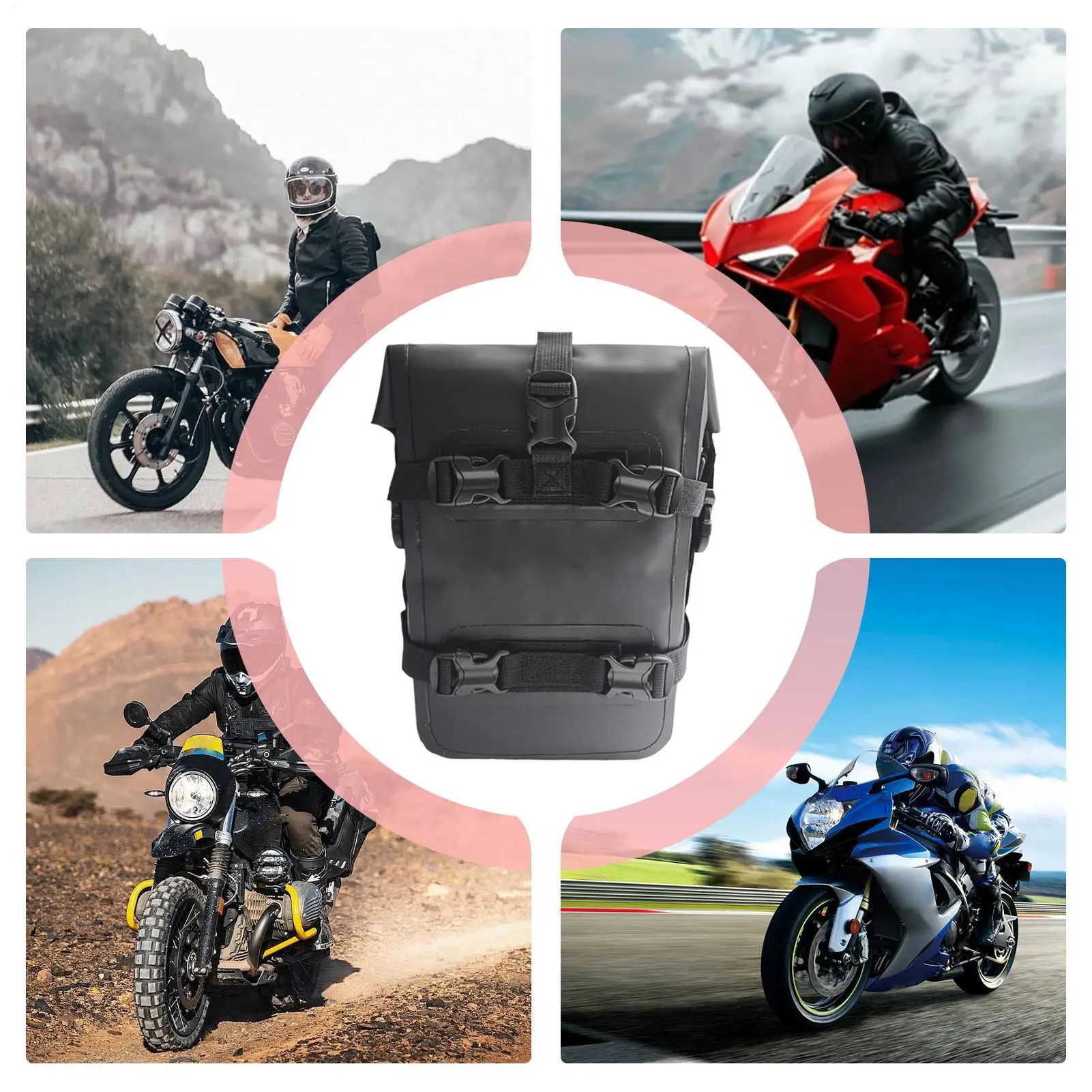 Motorcycle Side Bag Waterproof Riding Backpack Motorcycle Frame Bag For Long Distance Touring Daily Commuting Outdoor Adventure