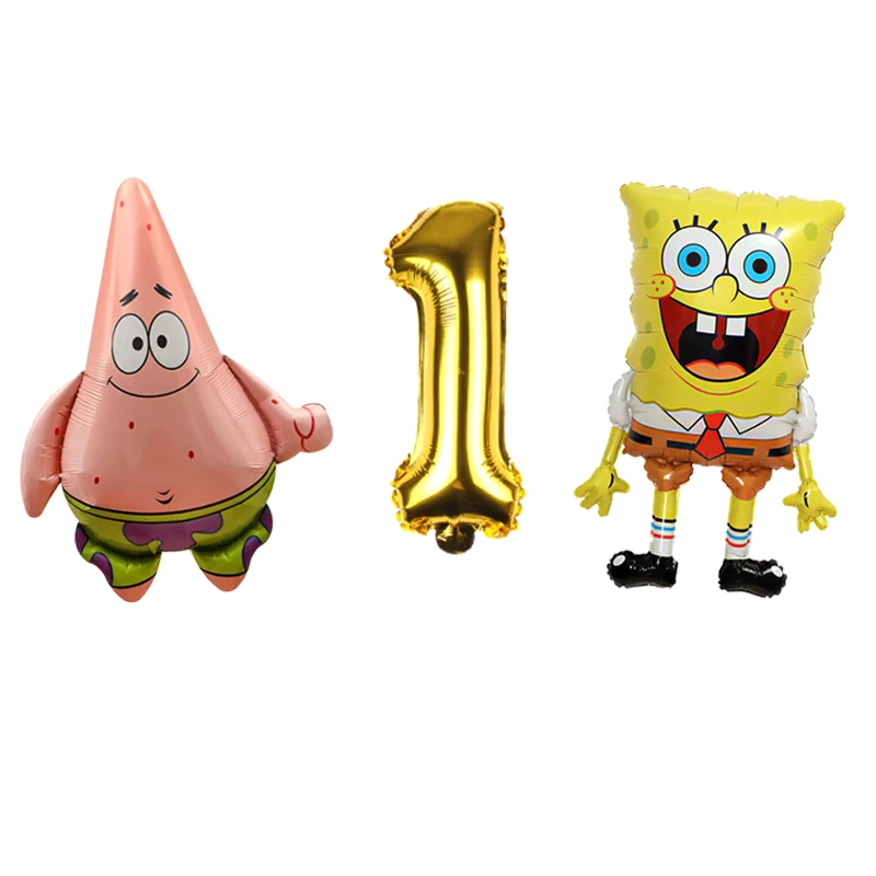 SpongeBob Schwammkopf Charakter-Luftballons Niedliche Cartoon-Partyballons für Jungen Mädchen Geburtstagsfeier-Dekorationen – Detail 1