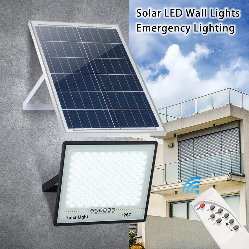 6000mah/200W Solar LED Wall Lights Emergency Lighting Split lamp IP67 Waterproof Refletor Buildings Sunlight Outdoor for Garden