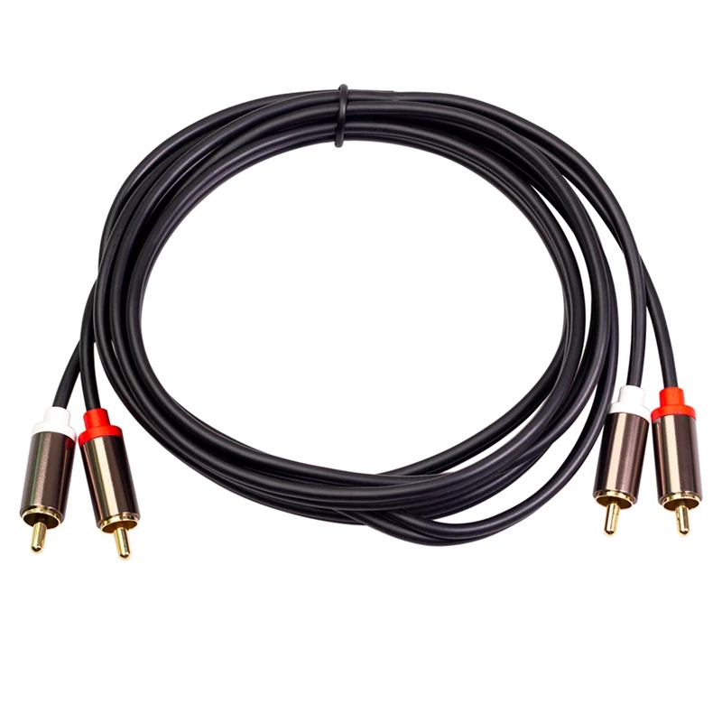 2RCA to 2 RCA Male Gold-Plated Audio Cable RCA Audio Cable 1M Home Theater DVD TV CD Amplifier Resonance Box