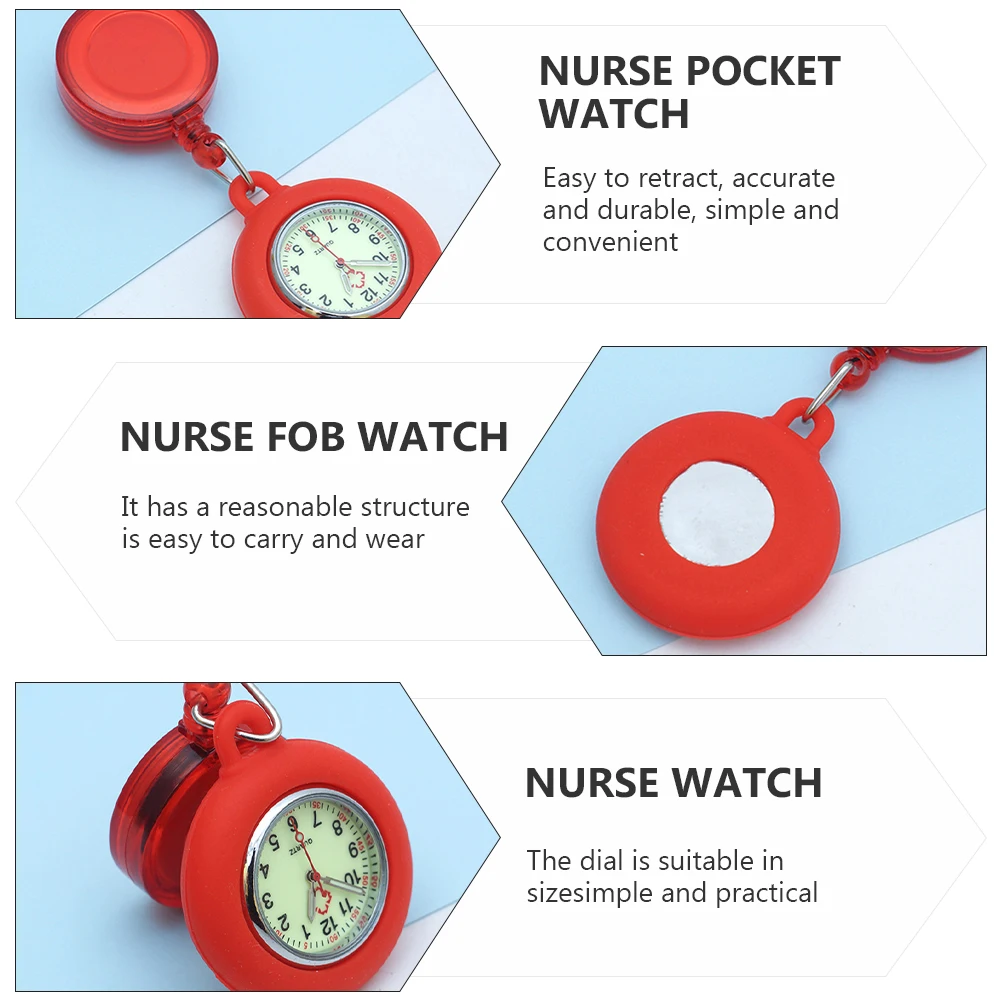 

1pc Nurse Watch Retractable Pocket Fob Badge Women'S Fashion Portable Hanging Telescopic Durable Simple Safe Material