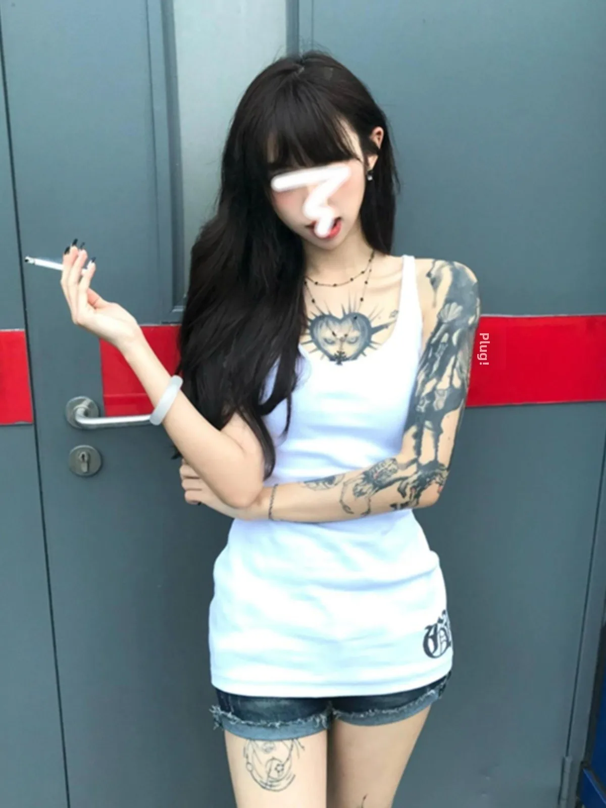 American Sle Spicy Girl Svel-Chaleco deportivo para mujer, novedad de verano, ropa de abrigo adelgazante con estampado, Top de longitud media