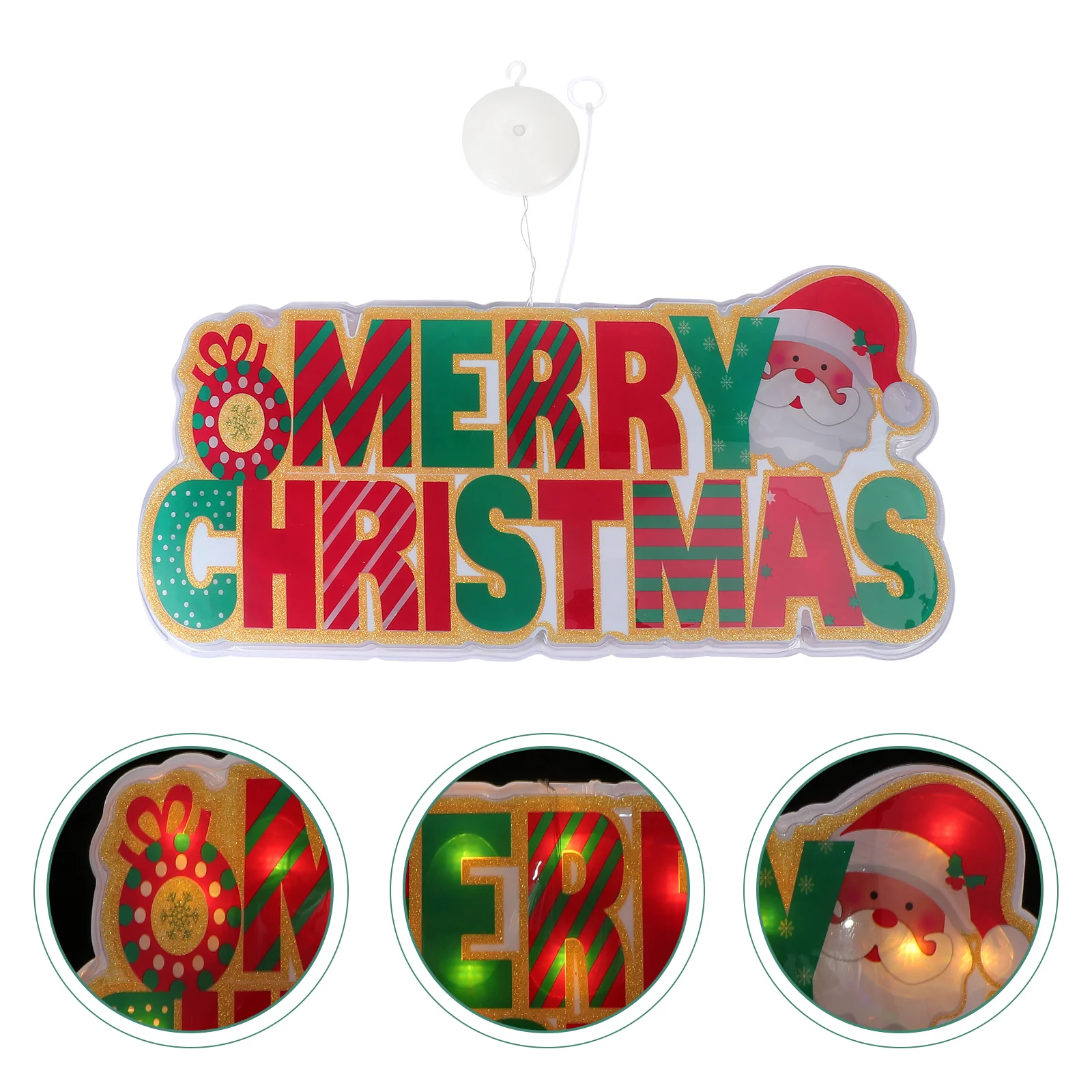 

1Pcs LED Christmas Window Lights Xmas Hanging Lamp Pendant Decorative Suction Cup Light for Bedroom Garden Patio Balcony Dorm