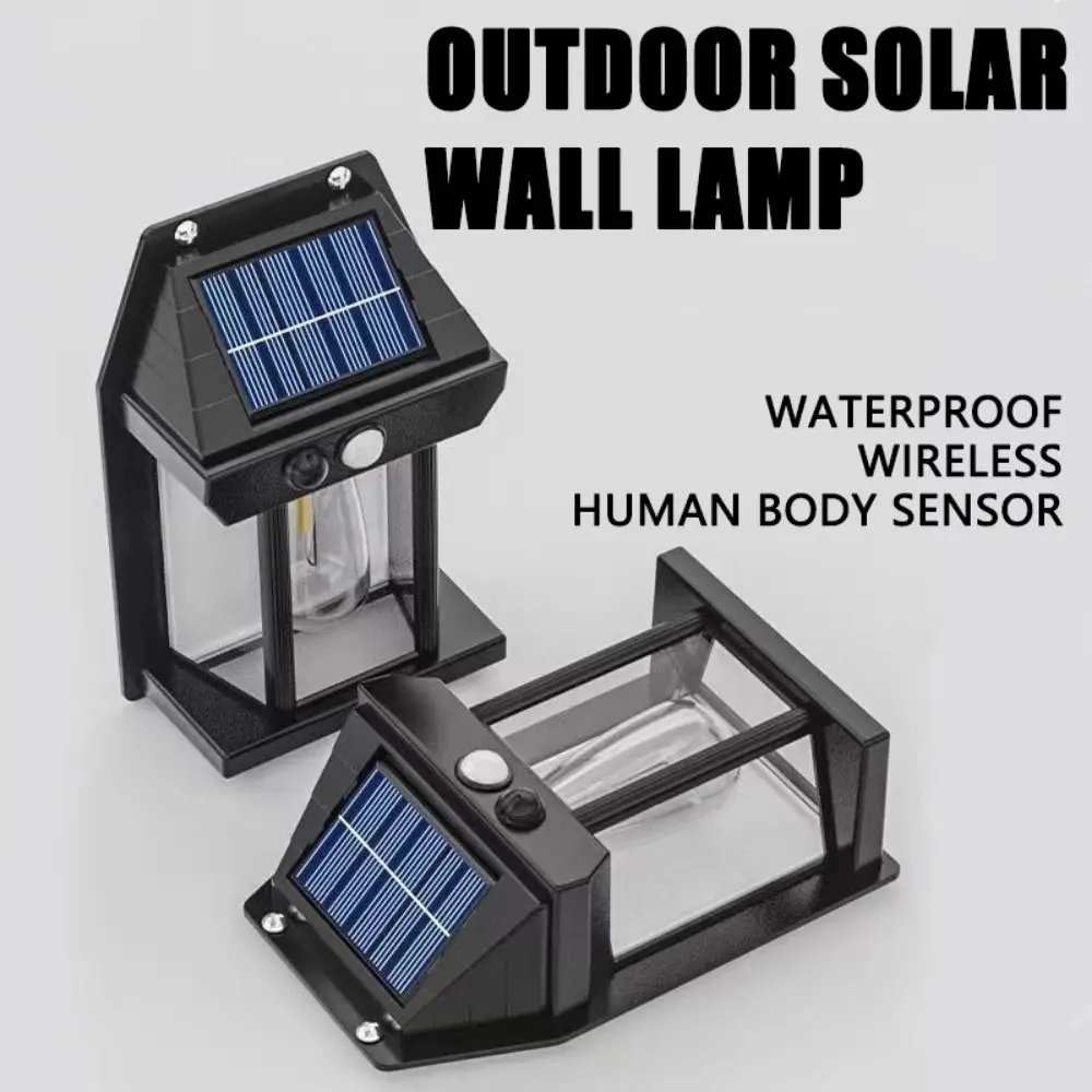 Tungsten Filament Solar Wall Llights 3 Lighting Modes Motion Sensor Outdoor Solar Wall Lamp Lighting Household Light