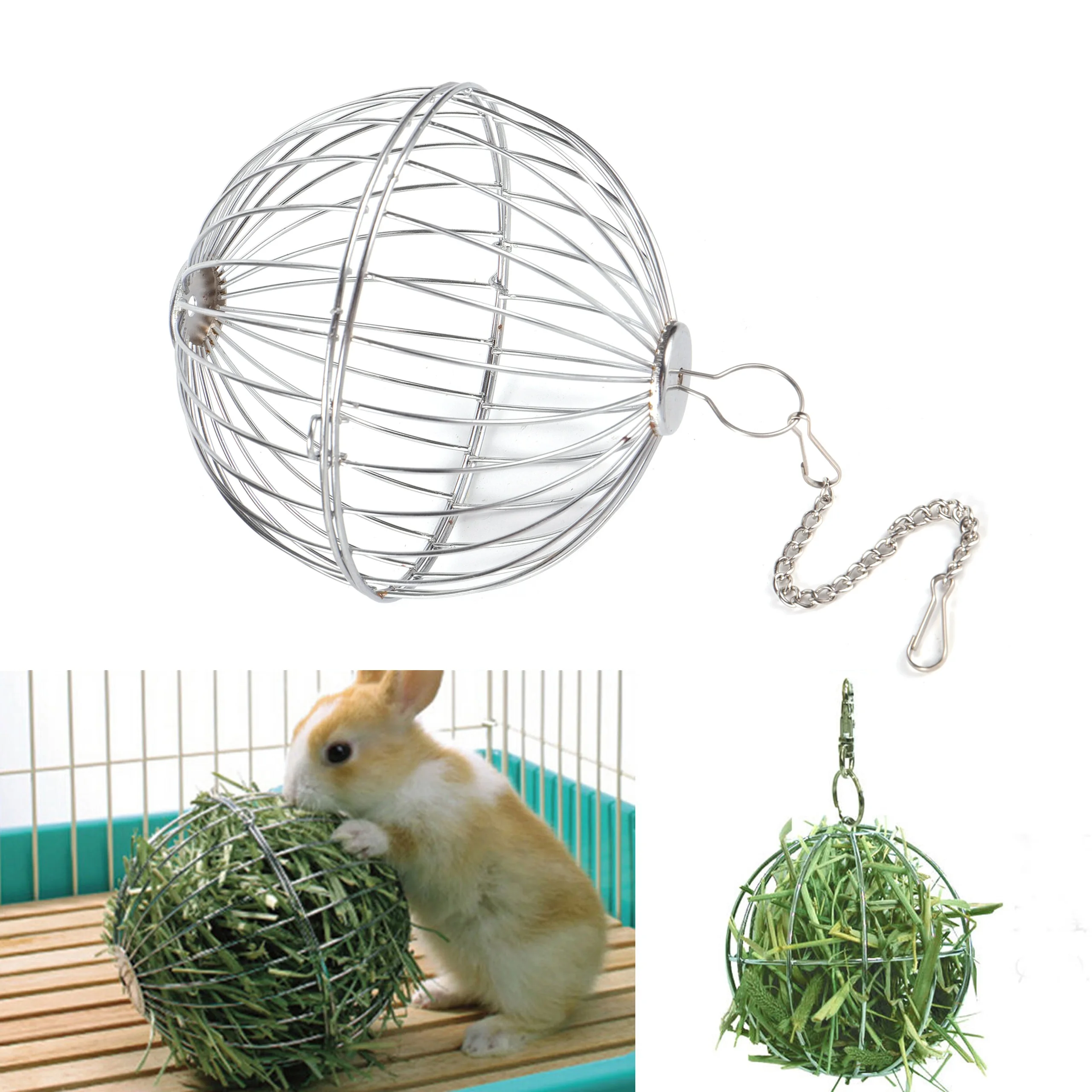 1 Pc Pet Rabbit Hay Toy Feeder Ball Feed Dispensing Sport Hanging Hay Ball Small Pet Guinea Pig Hamster Feeding Accessories