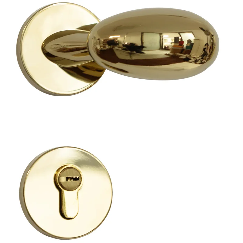 

American gold indoor door lock household universal goose egg split lock simple magnetic silent bedroom door handle