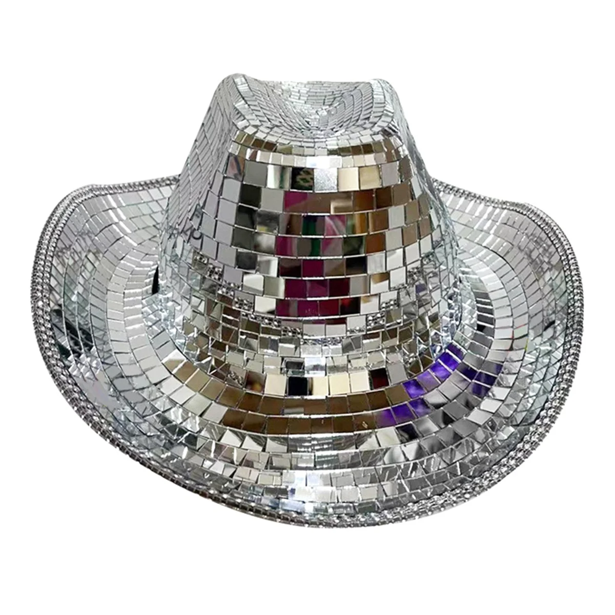 

Disco Ball Hat, Sparkly Glitter Space Cowgirl Hat, Mirror Ball Hat for Women Men for Party Accessories