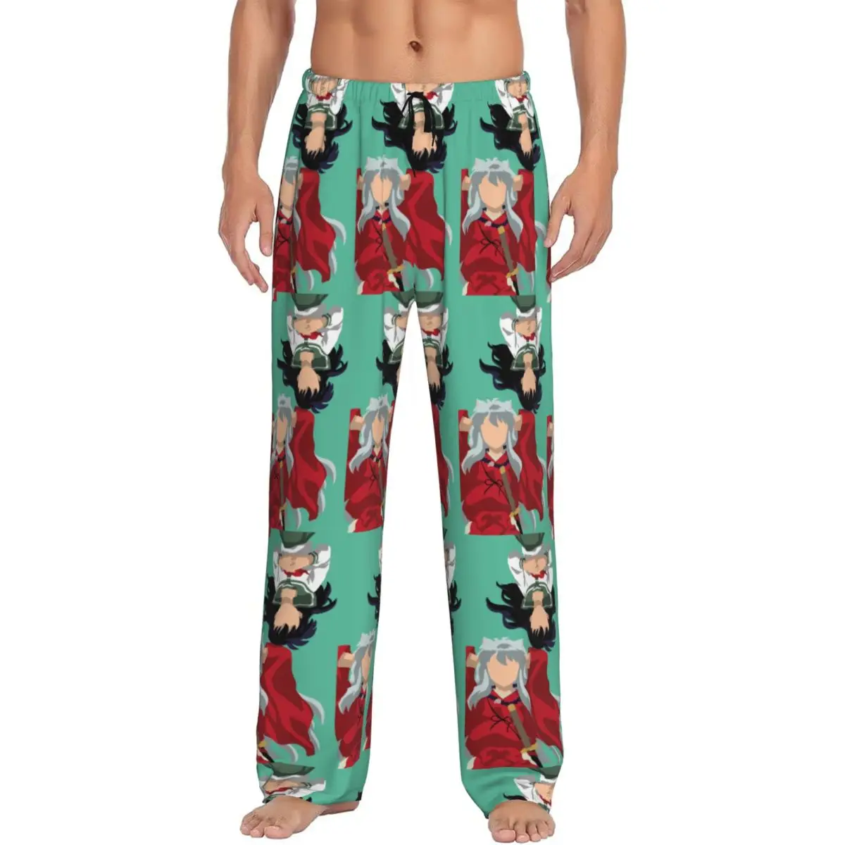 

Custom I-Inuyashaes Anime Pajama Pants for Men Lounge Sleep Stretch Sleepwear Bottoms with Pockets