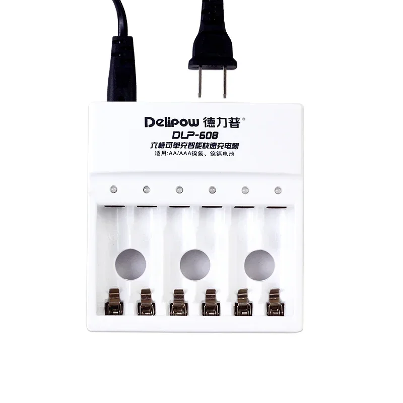 新しい Delipow バッテリー充電器 6 スロット 5 番号 7 バッテリー一般インテリジェント急速充電ターンライト機能 608 充電式 Li-io