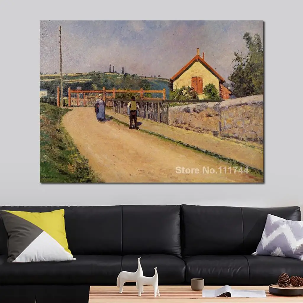 

Kitchen Art The Railroad Crossing at Les Patis by Camille Pissarro Paintings Home Decor Hand Painted High Quality