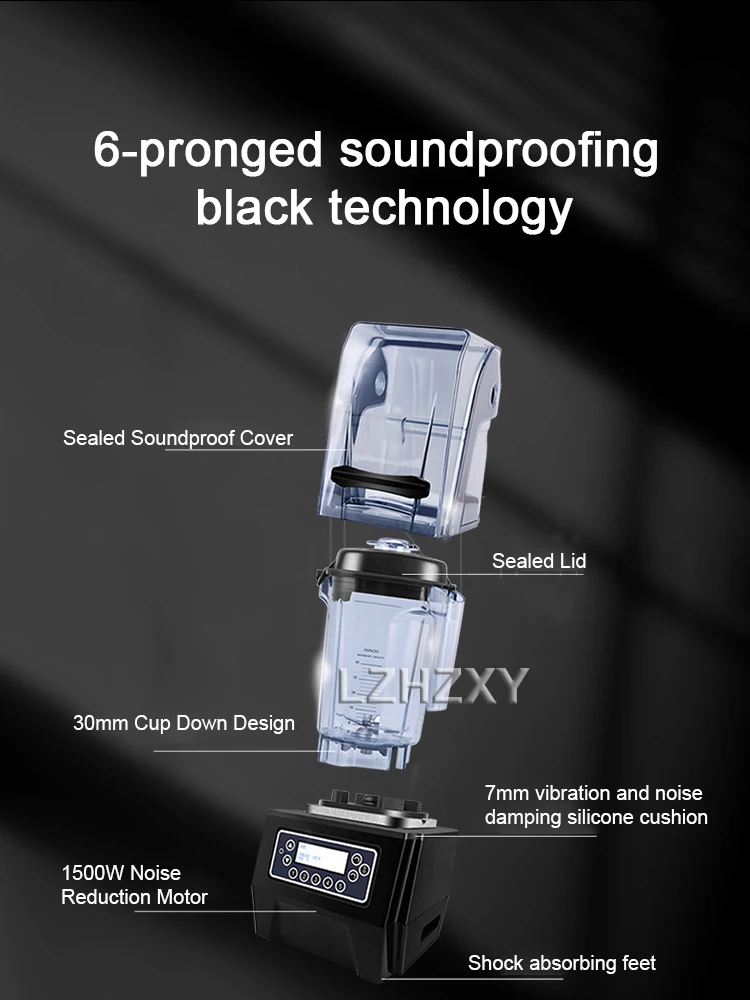 1500W Bonenmolen BY-908 High Power Commerciële Smoothie Machine 1.5L Grote Capaciteit Multifunctionele Voedselmolen