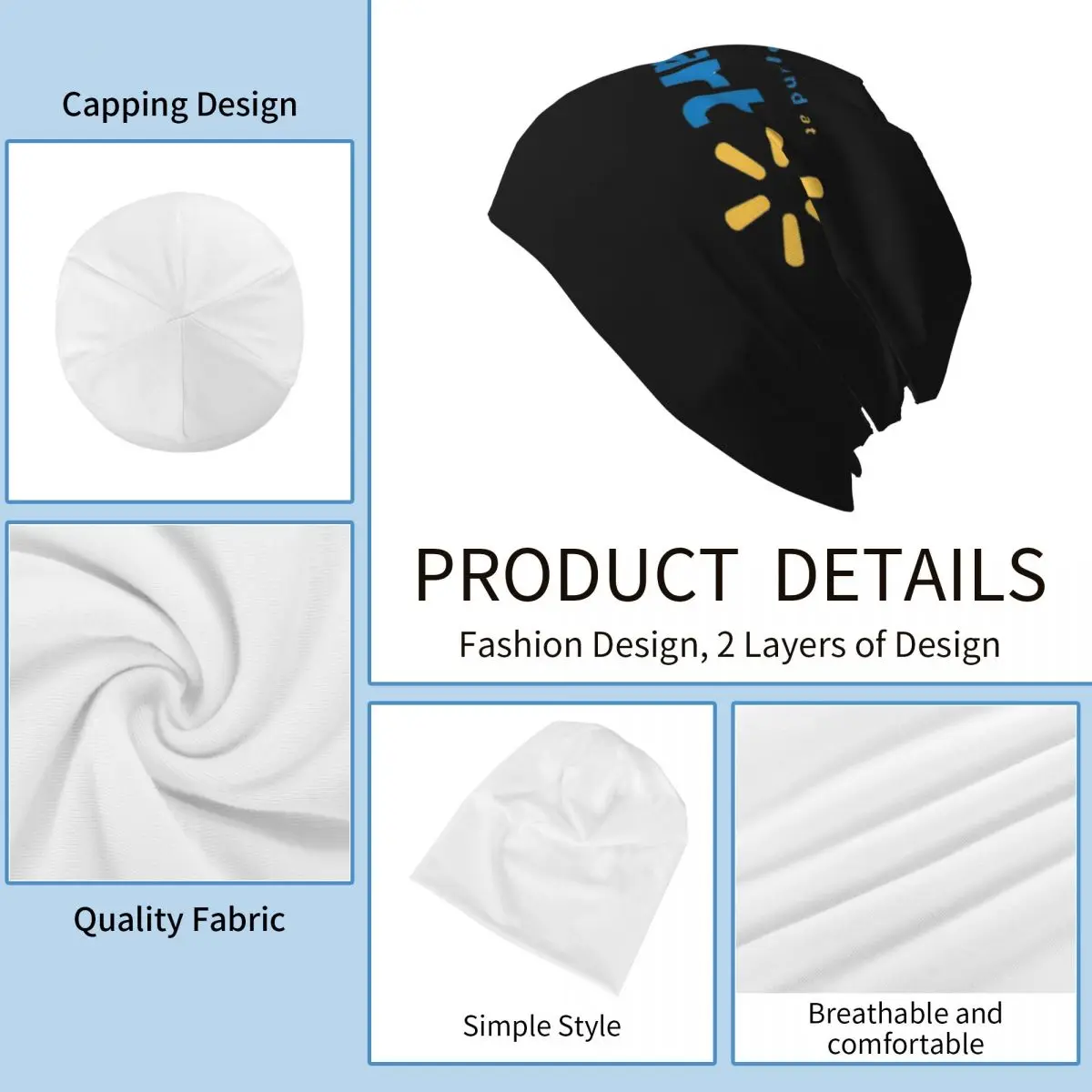 Walmart قبعة محبوكة دافئة الهيب هوب بونيه قبعة الخريف الشتاء في الهواء الطلق بيني القبعات للجنسين الكبار #4