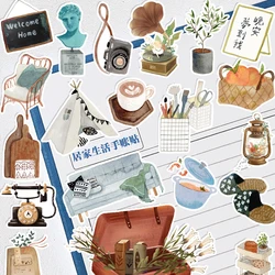 22 pcs Daily necessities plant objec for phone car Label Decorative Stationery Stickers Scrapbooking DIY Diary Album toy Sticker
