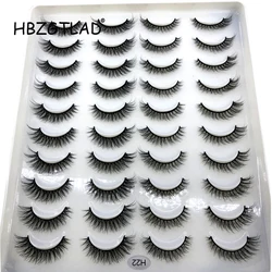 2024 New 20 pairs natural long 3D mink false eyelashes fake lashes makeup kit Mink Lashes extension eye lashes short eyelashes