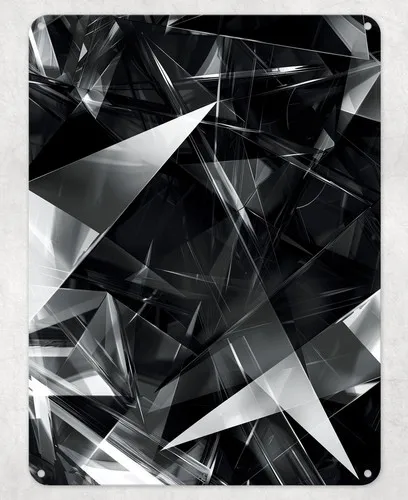 Black Geometric Triangles Metal Poster Wall Tin Sign Man Cave Shed Home Plaque --Tin Sign