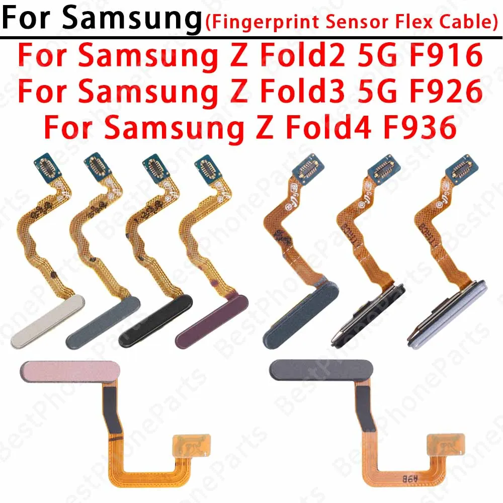 Phones Power Button Fingerprint Sensor Flex Cable For Samsung Z Fold2 5G F916 Fold3 5G F926 Fold4 F936 Replacement accessories